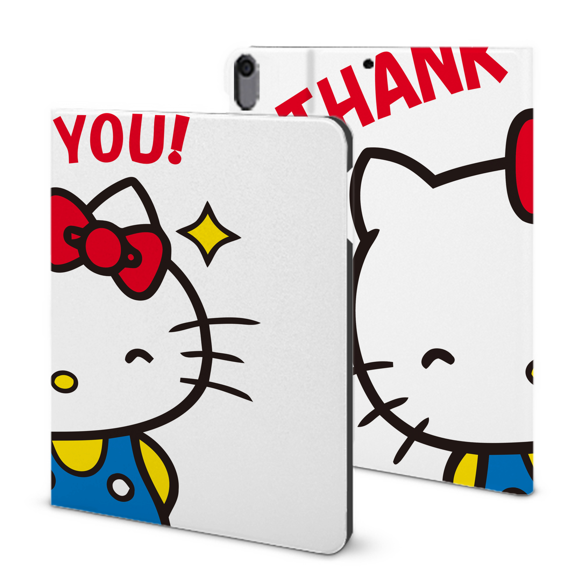 （画像用） Hello Kitty ハローキティ IPad ケース ブック型 PUレザー TPU 耐衝撃 軽量 薄型 ペン収納なし 全面保護 IPad 各モデル対応